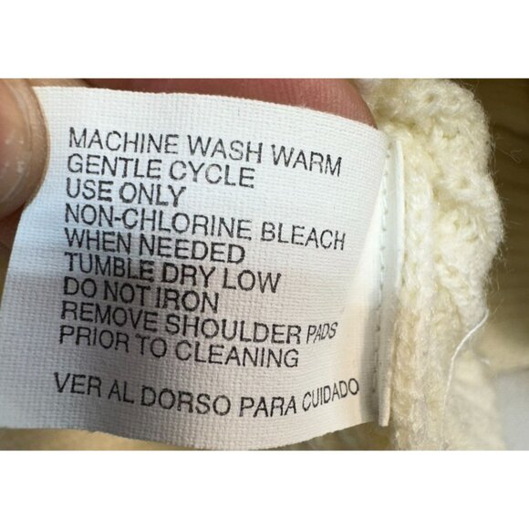 Yarnworks Womens Ribbed Button Front Cardigan Large Cream - Picture 3 of 12